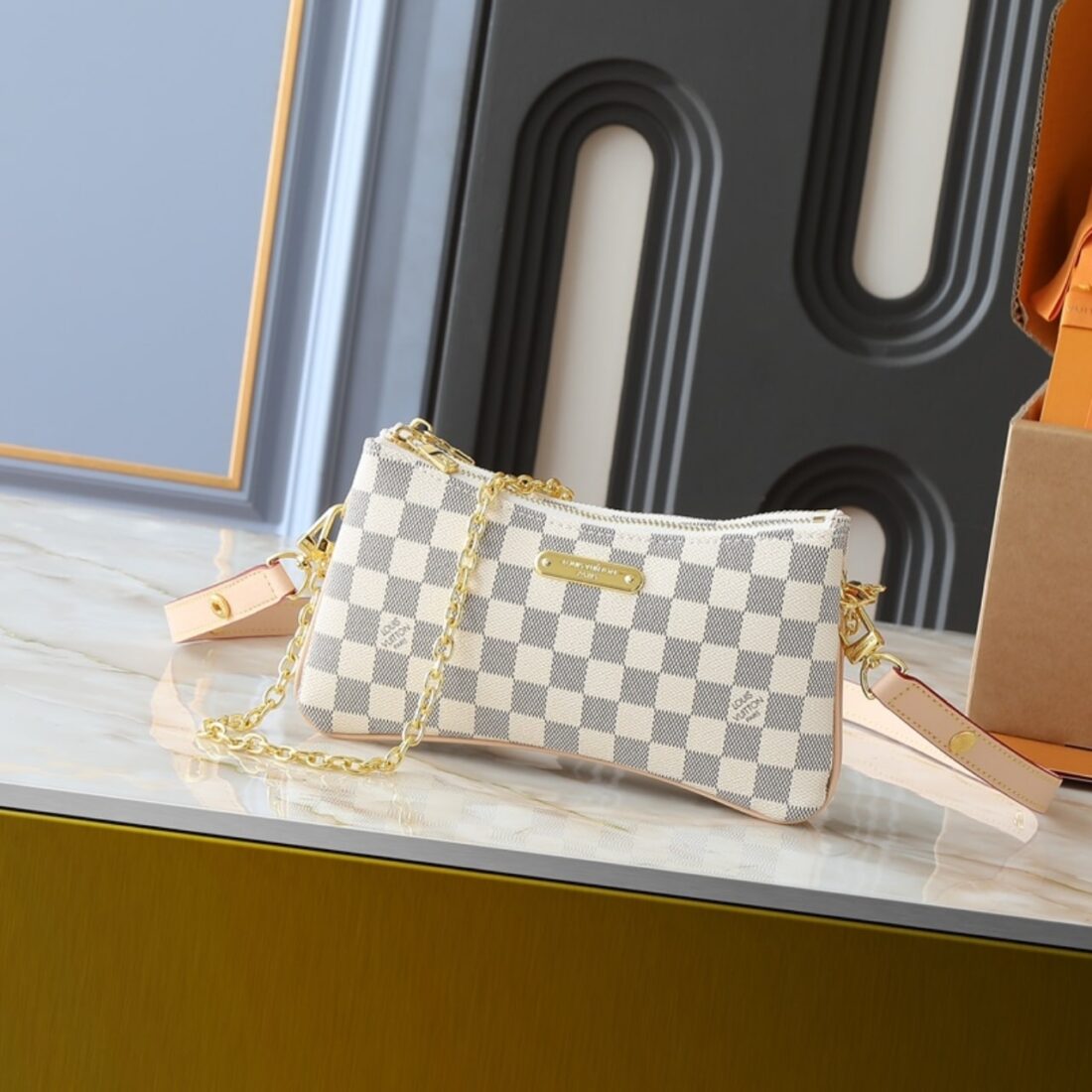 Super Vip 1:1 - Louis Vuitton Liv Pochette Damier Azur 24Cm - Image 2