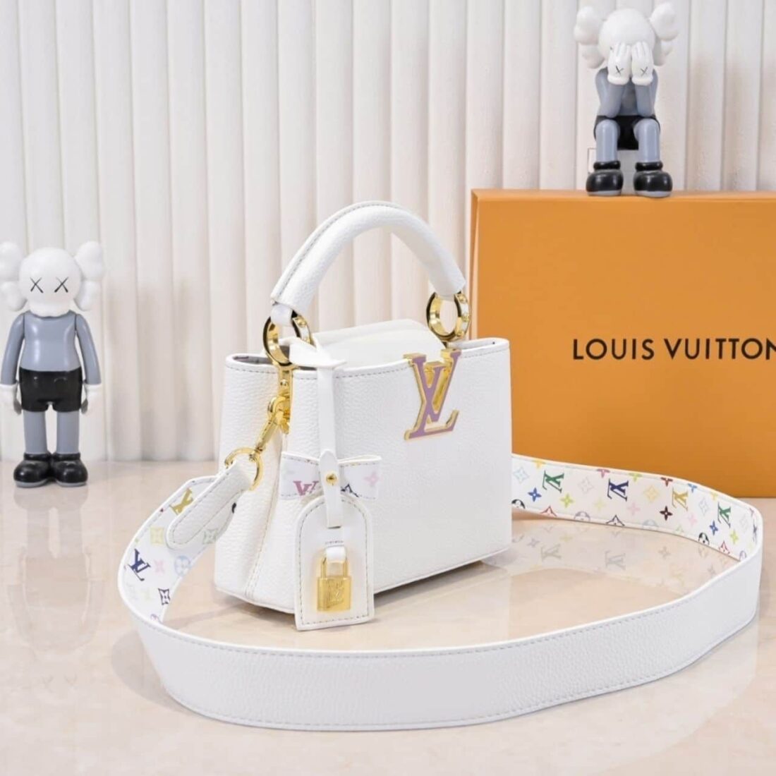 Louis Vuitton x Takashi Murakami Capucines BB White 21Cm M13253 - Image 3
