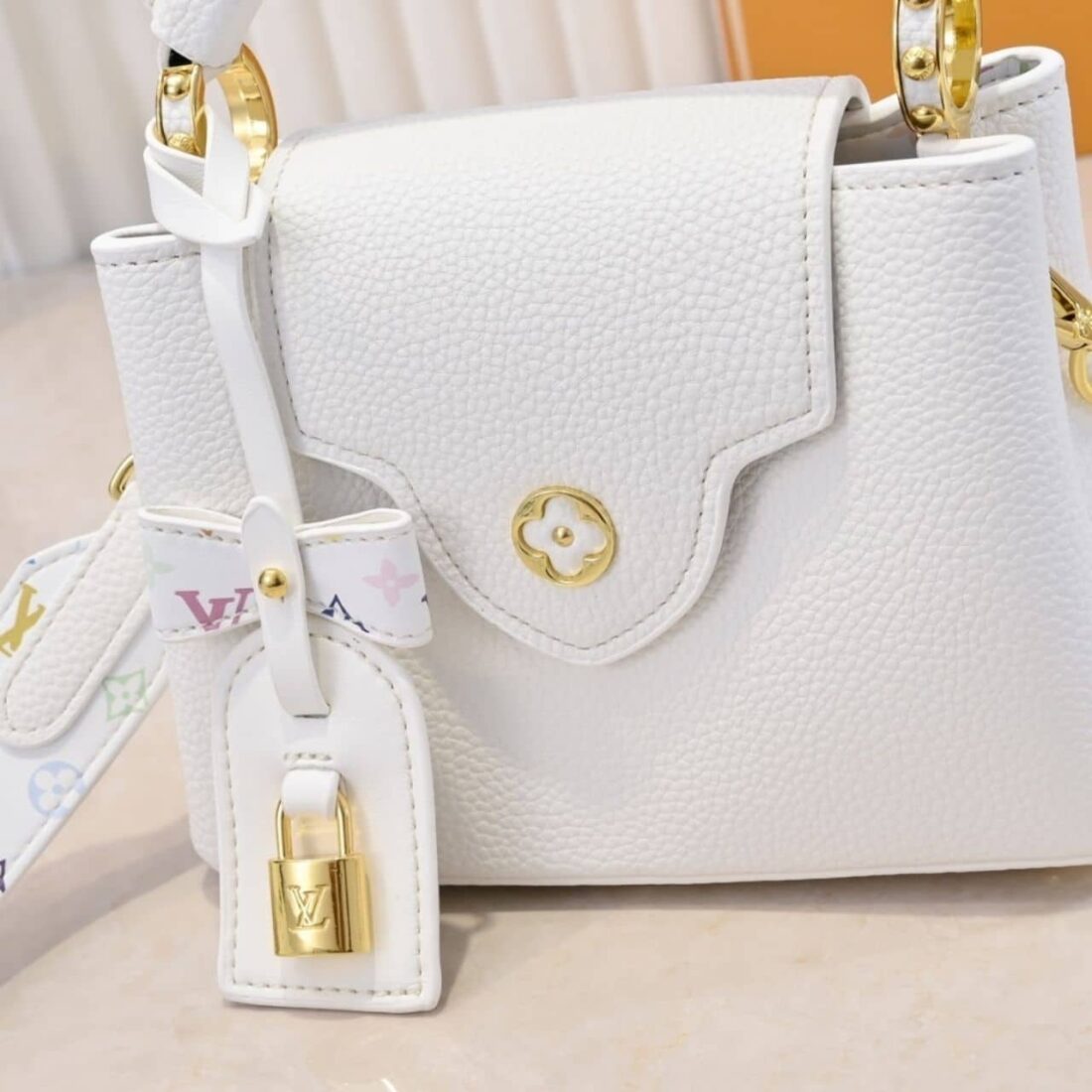 Louis Vuitton x Takashi Murakami Capucines BB White 21Cm M13253 - Image 6