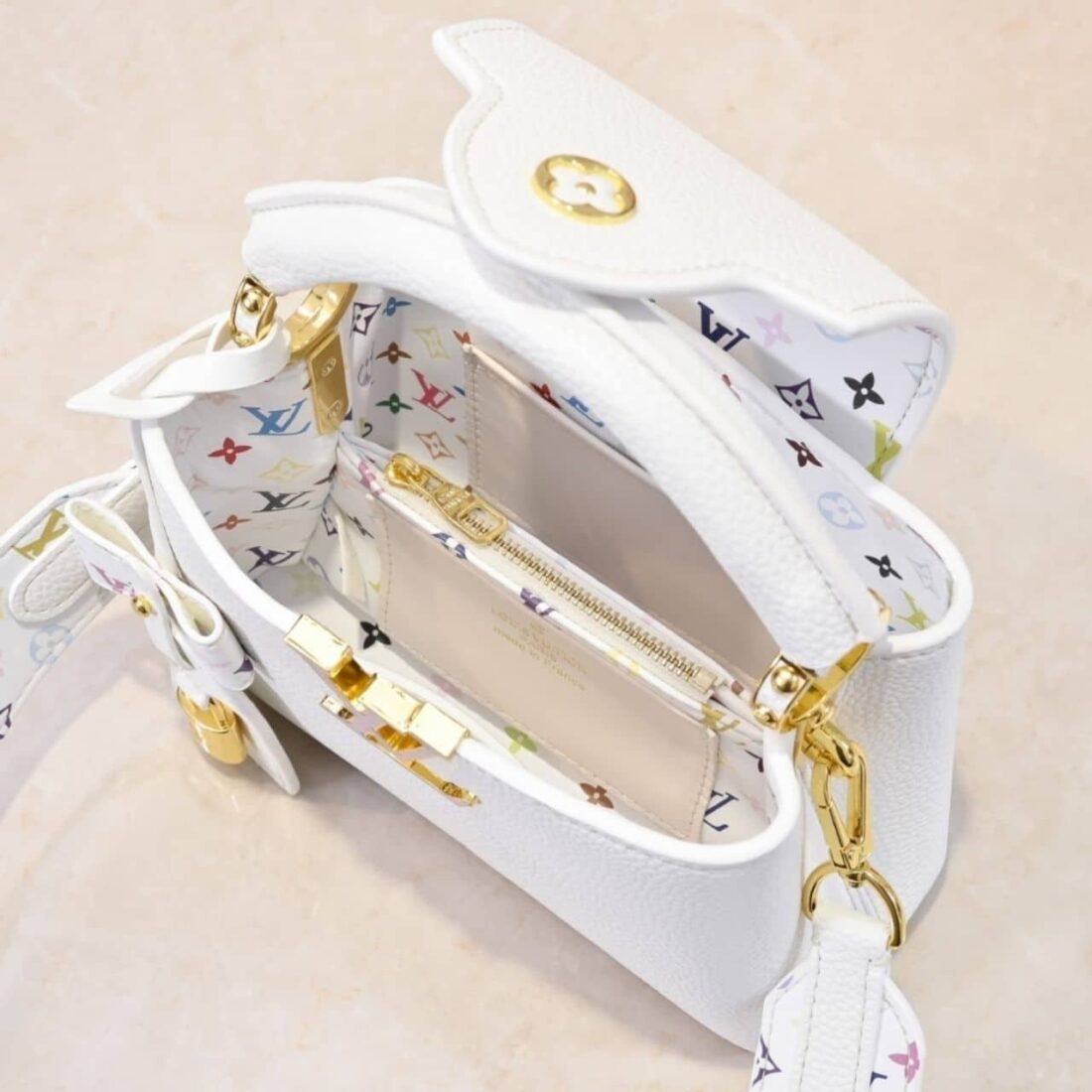 Louis Vuitton x Takashi Murakami Capucines BB White 21Cm M13253 - Image 7