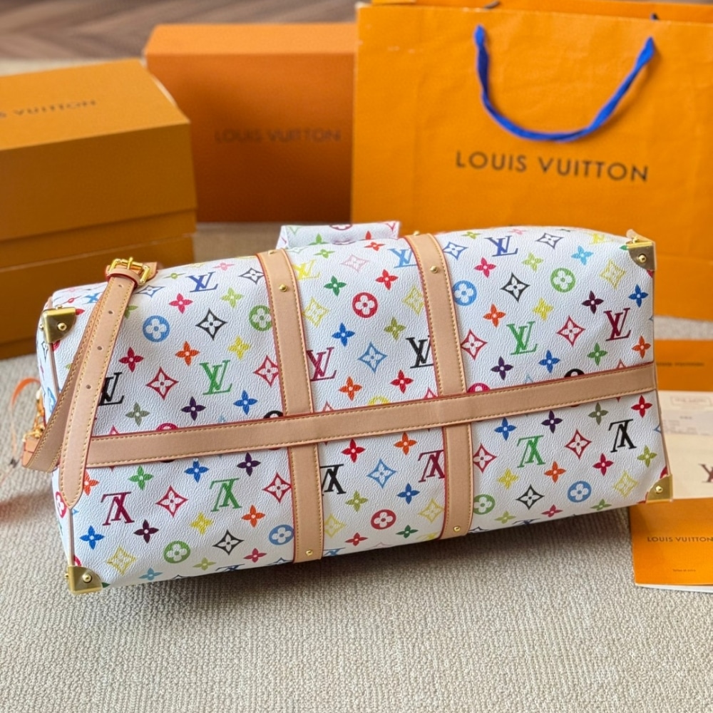 Perfect Match: Louis Vuitton TM Keepall Bandouliere Multicolored 45cm X Louis Vuitton TM Cosmetic Pouch 19cm - Image 4