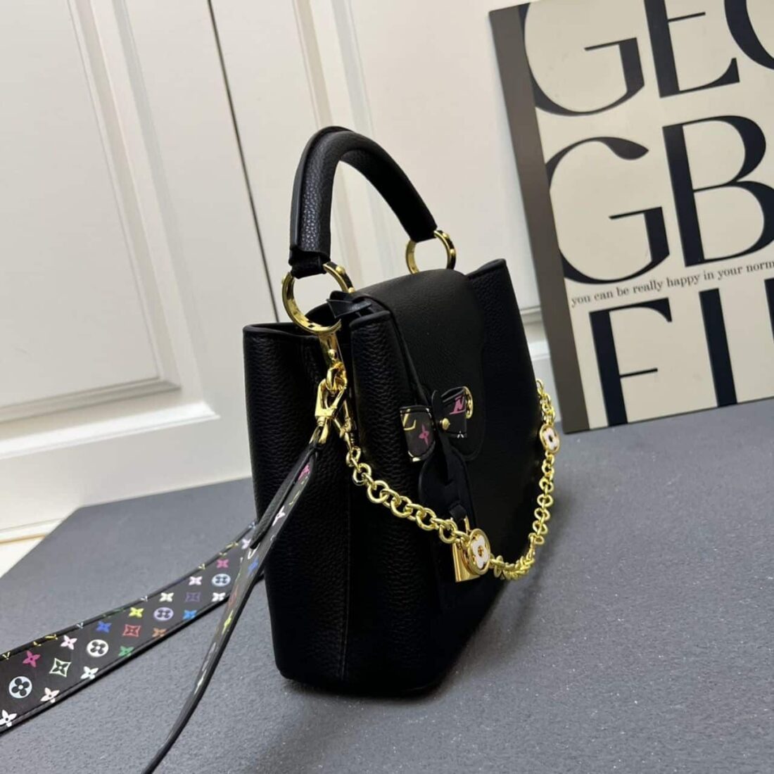 Louis Vuitton x Takashi Murakami Capucines BB Black 27Cm - Image 4