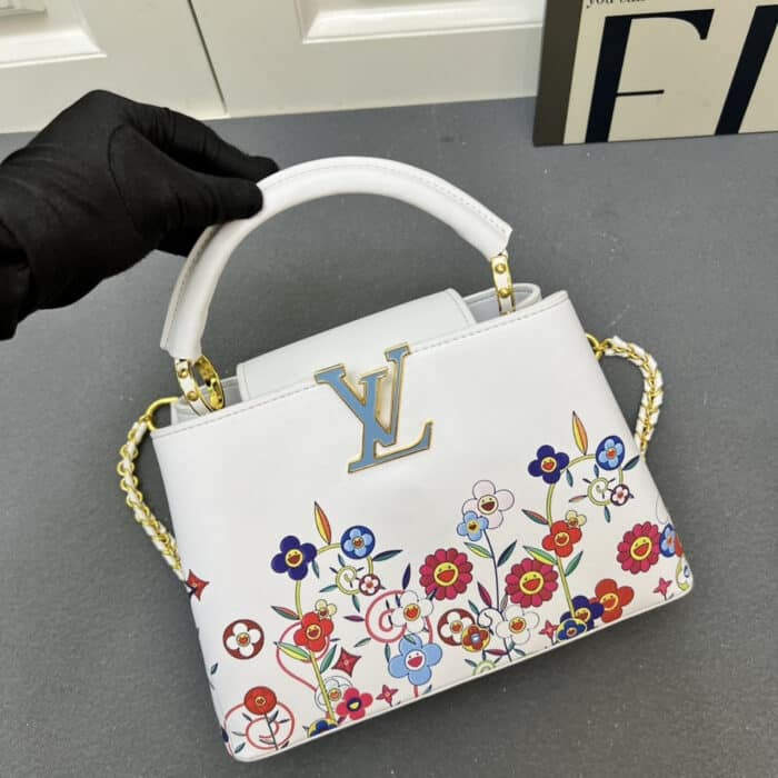 Louis Vuitton x Murakami Capucines East West Mini White 27Cm - Image 5