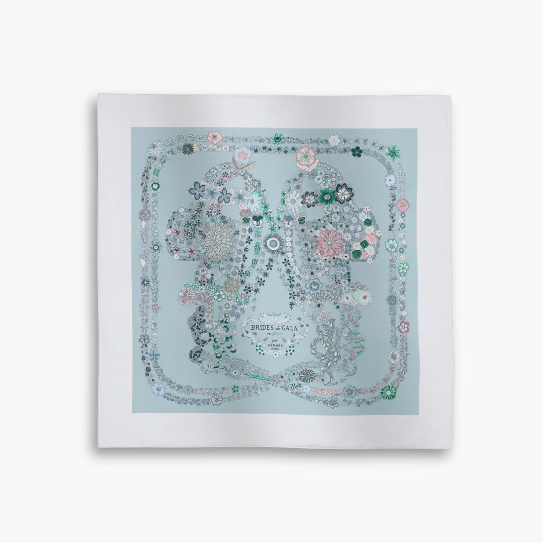 Hermes Gala Brides In Flowers Scarf 90 H004192S 01