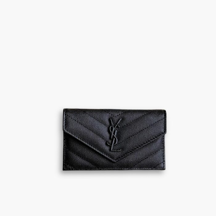 Saint Laurent Monogram Large Wallet On Chain in Grained Leather Black Hardware 13cm