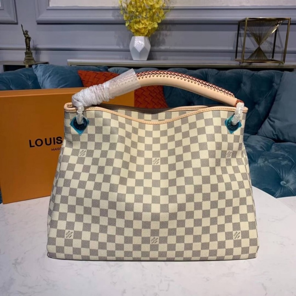 Perfect Match: Louis Vuitton Artsy MM Damier Azur 41cm X Louis Vuitton Sarah Wallet Damier Azur 19cm - Image 2