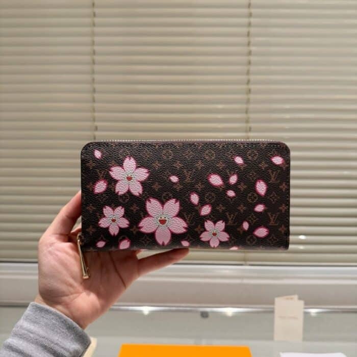 Louis Vuitton x Takashi Murakami Zippy Wallet Sakura Brown 19cm M13433 - Image 2