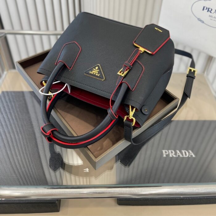 Perfect Match: Prada Saffiano Leather Double Black 25Cm X Prada Small Saffiano Leather Wallet Black 10cm - Image 4