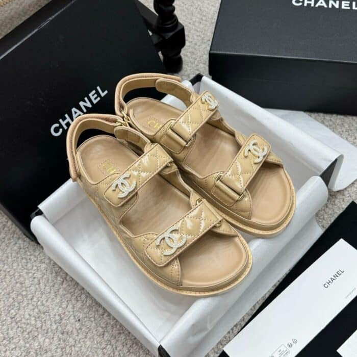 Chanel Sandal Shiny Beige G35927 B20276 U0450 - Image 2