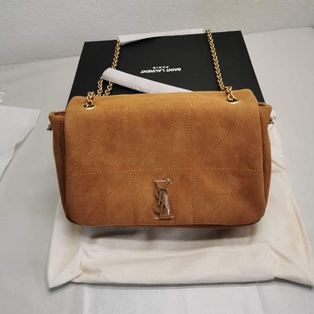 Saint Laurent Jamie 4.3 Suede Shoulder Bag Brown 25Cm - Image 2