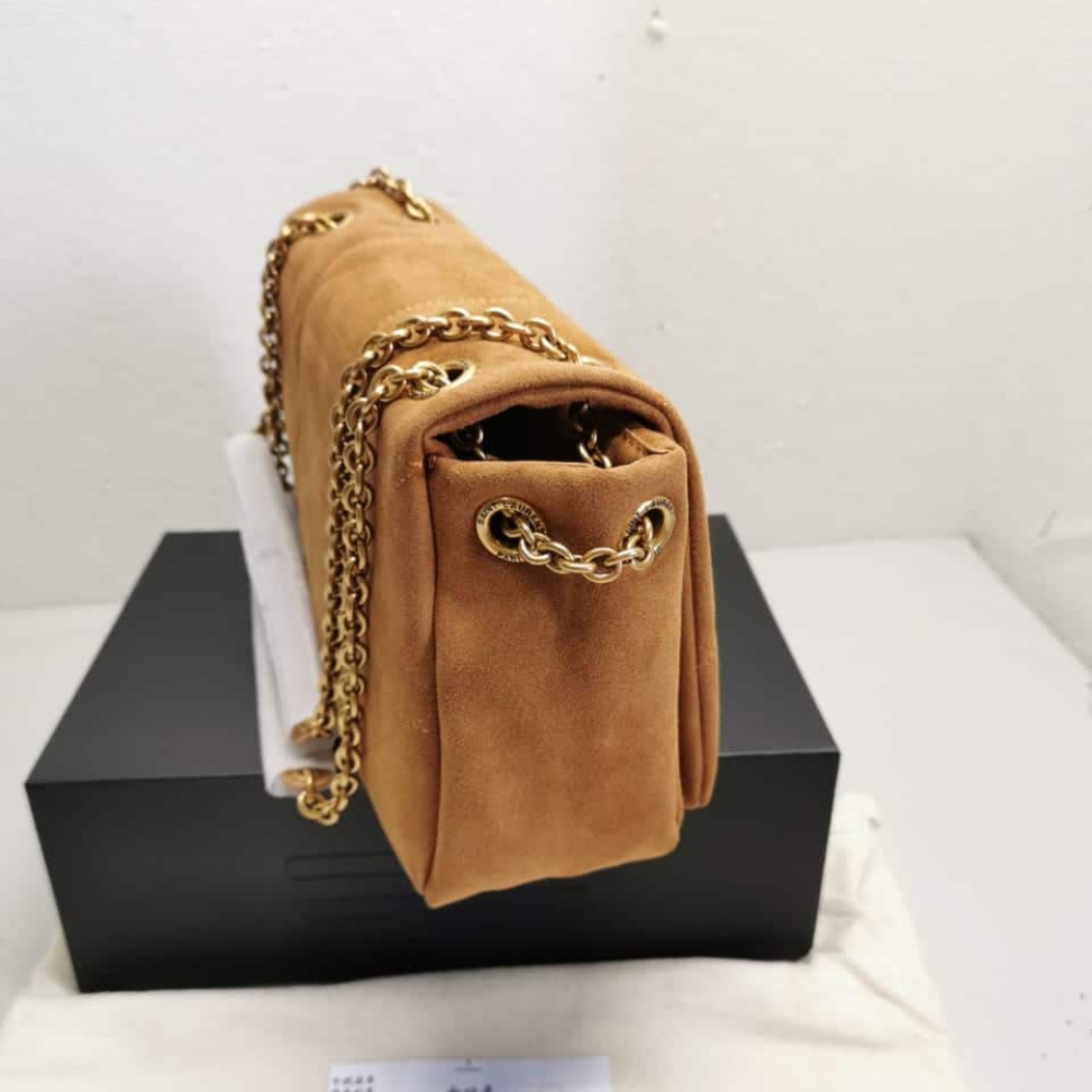 Saint Laurent Jamie 4.3 Suede Shoulder Bag Brown 25Cm - Image 5