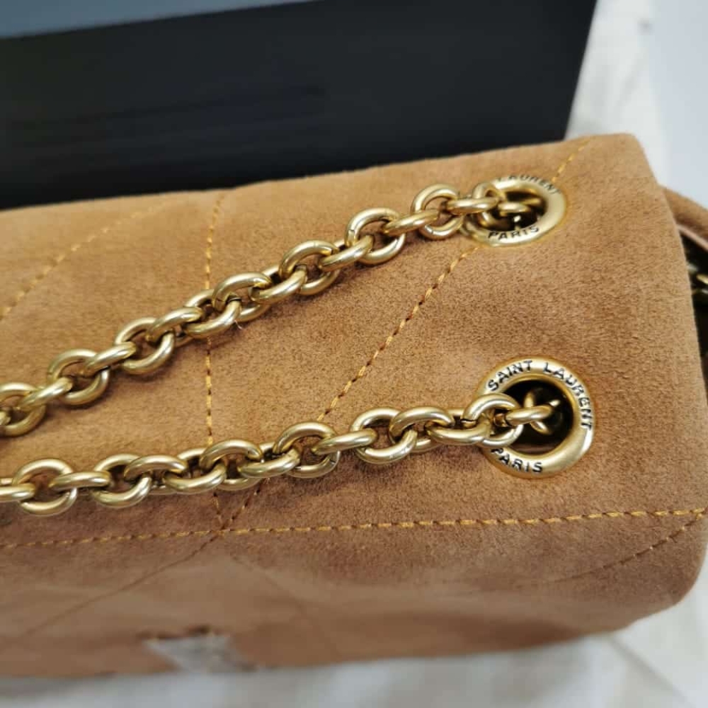 Saint Laurent Jamie 4.3 Suede Shoulder Bag Brown 25Cm - Image 6