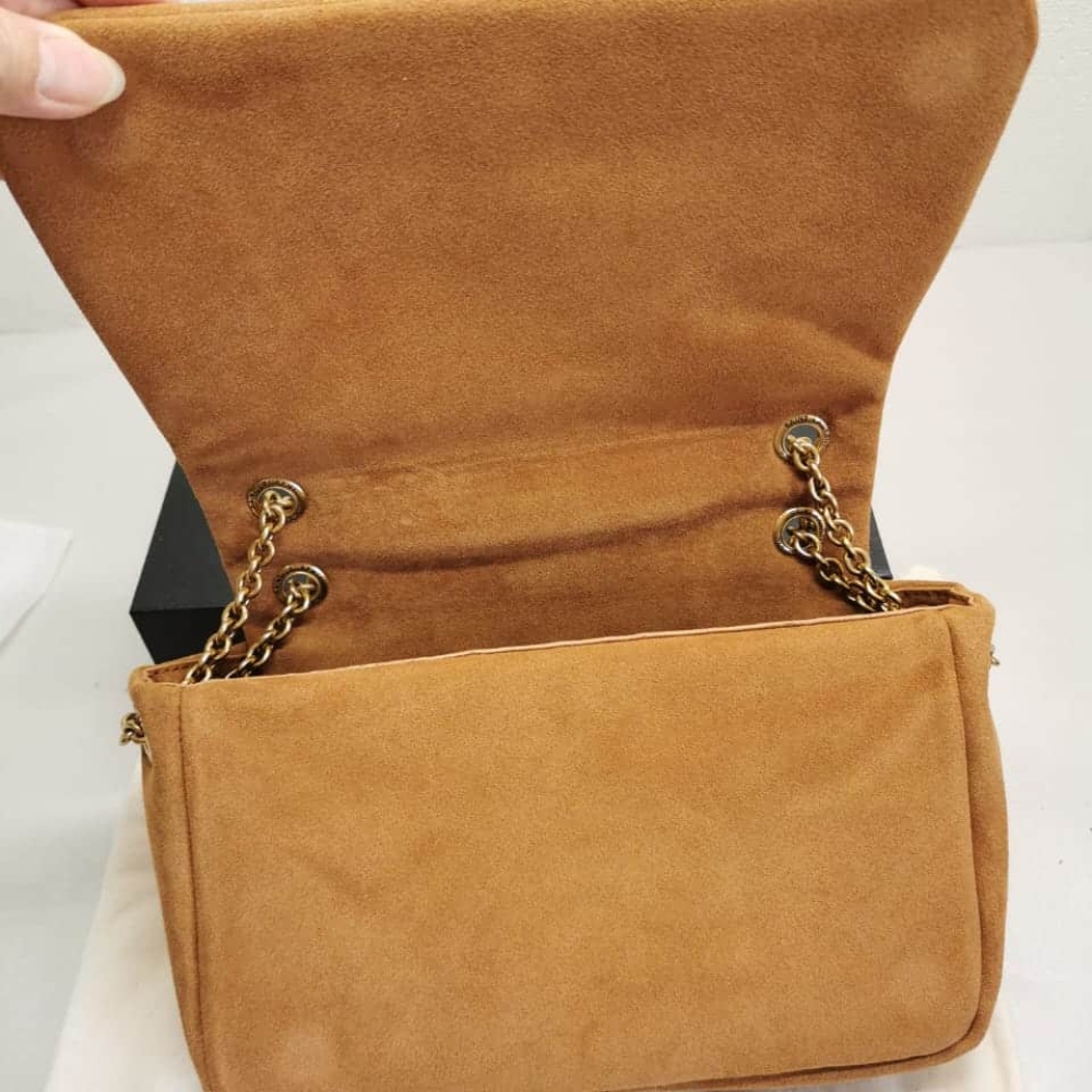 Saint Laurent Jamie 4.3 Suede Shoulder Bag Brown 25Cm - Image 7