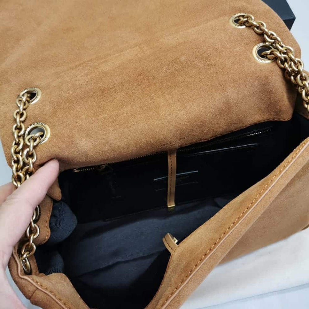 Saint Laurent Jamie 4.3 Suede Shoulder Bag Brown 25Cm - Image 8