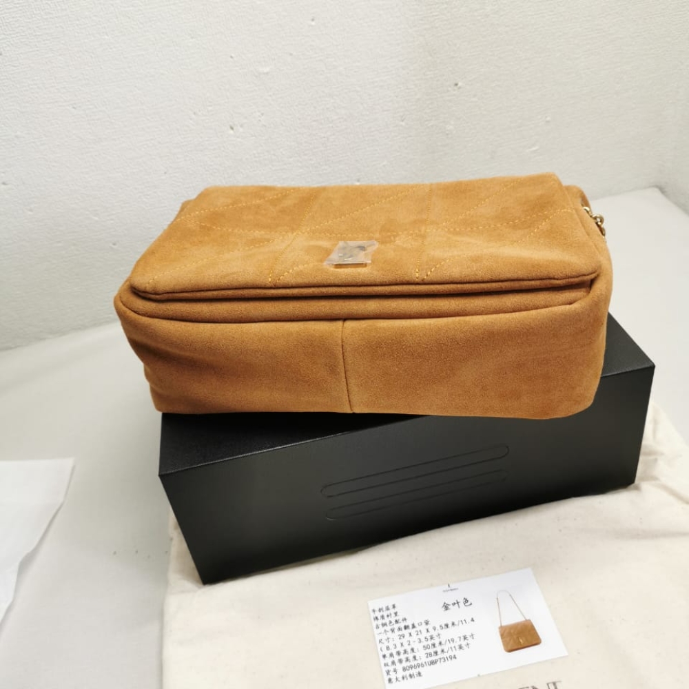 Saint Laurent Jamie 4.3 Suede Shoulder Bag Brown 25Cm - Image 9