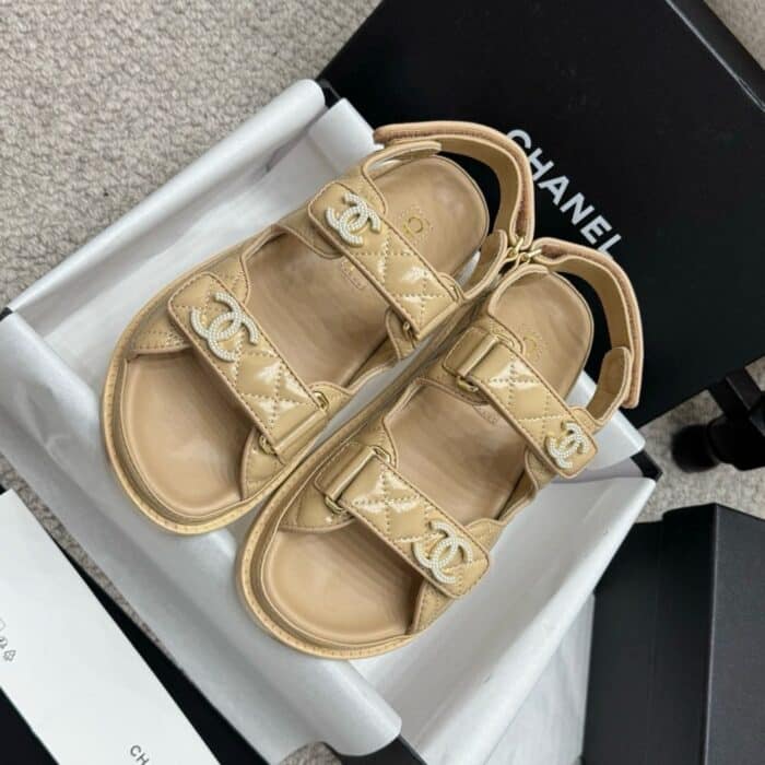 Chanel Sandal Shiny Beige G35927 B20276 U0450 - Image 3