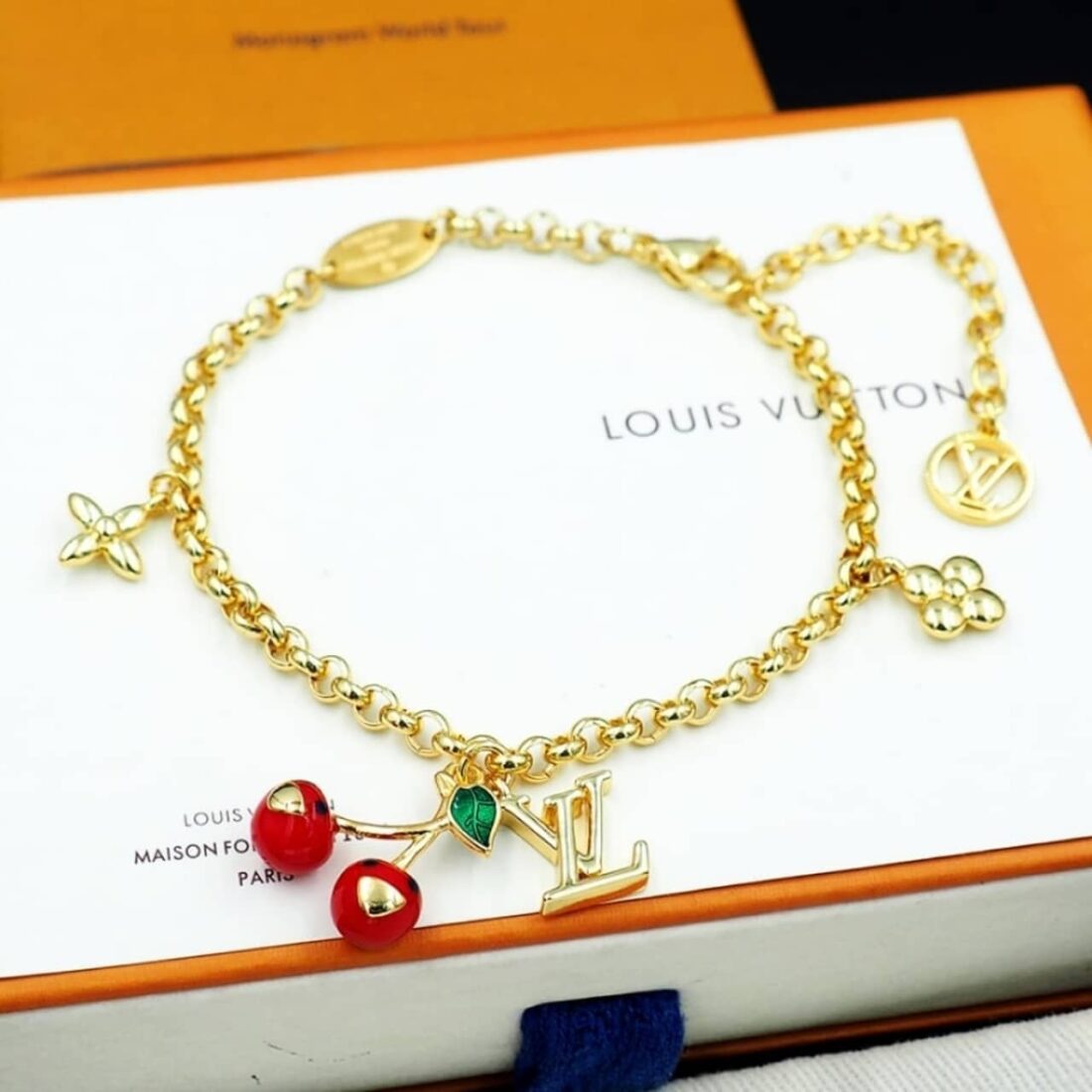 Louis Vuitton x Murakami Cerise Bracelet Gold M1691A - Image 3