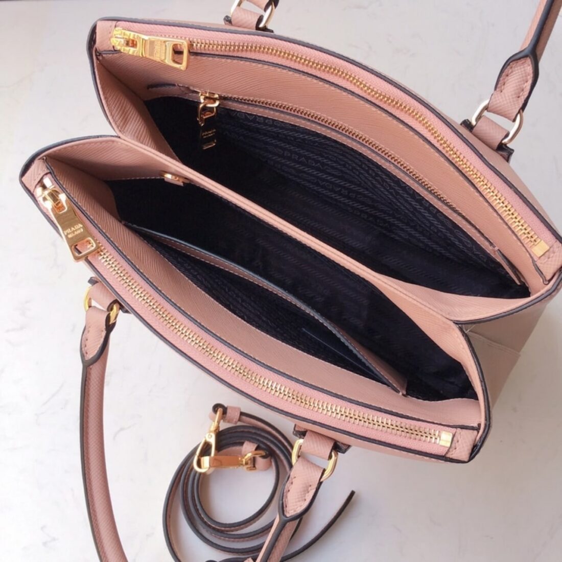 Prada Large Galleria Saffiano Leather Bag Cameo 32Cm 1BA274NZVF0770VDOO - Image 3