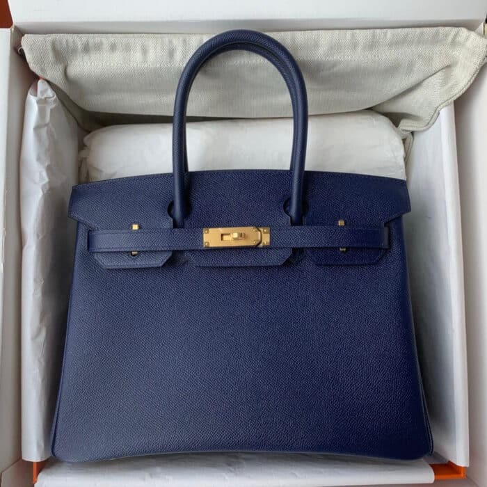 Hermes Birkin 30 Blue Navy Gold Hardware 30Cm - Image 2