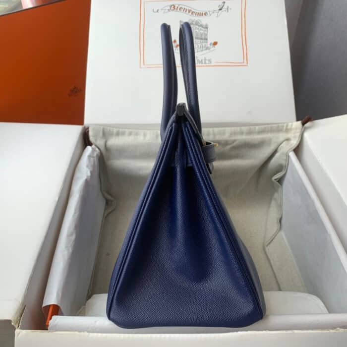 Hermes Birkin 30 Blue Navy Gold Hardware 30Cm - Image 4