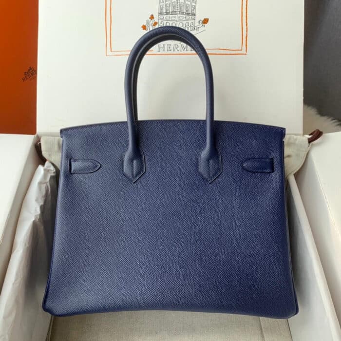 Hermes Birkin 30 Blue Navy Gold Hardware 30Cm - Image 6