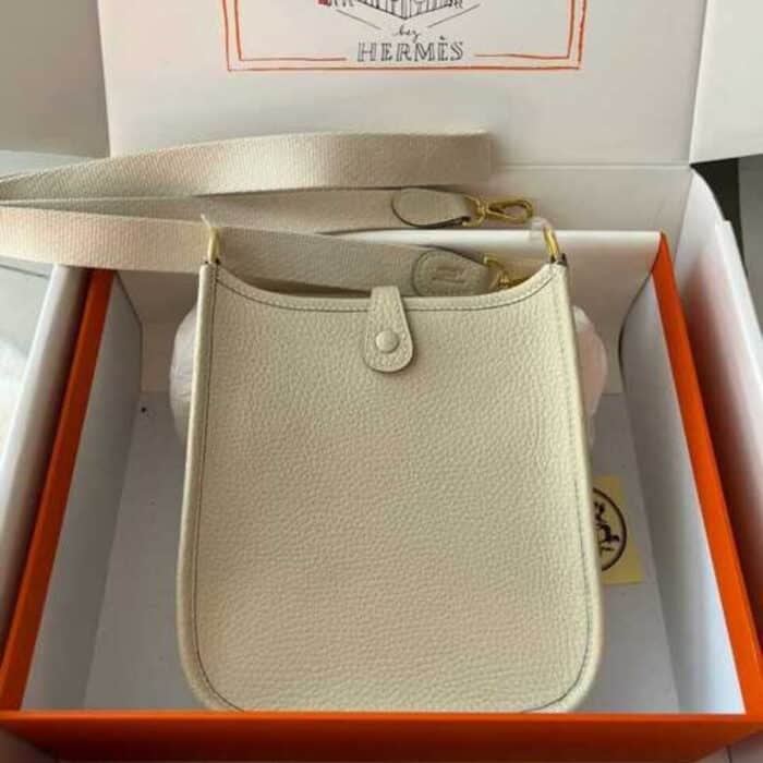 Super Vip 1:1 – Hermes Evelyne Bag Ivory Cream 17Cm - Image 3