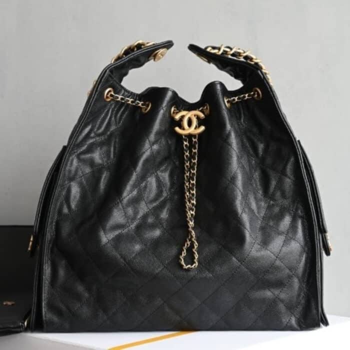 Super Vip 1:1 – Chanel 25 Medium Handbag Gold Tone Metal Black 37Cm AS5311 B20304 94305 - Image 2