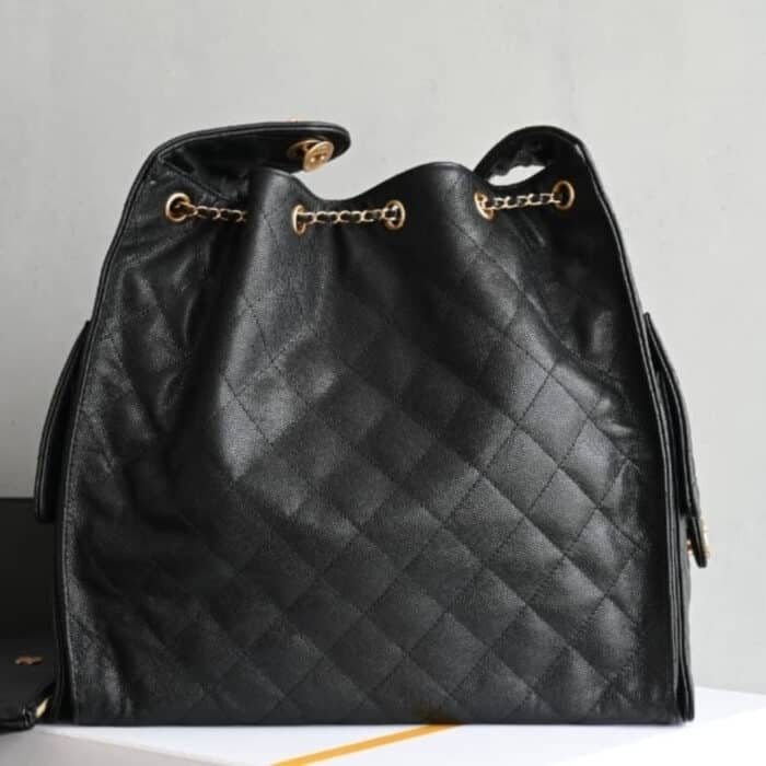 Super Vip 1:1 – Chanel 25 Medium Handbag Gold Tone Metal Black 37Cm AS5311 B20304 94305 - Image 3