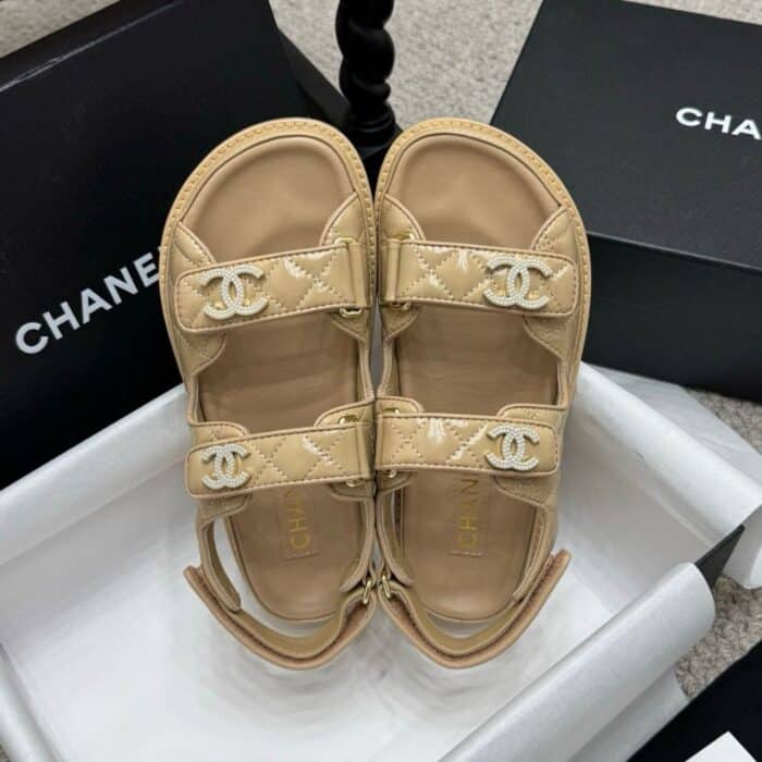 Chanel Sandal Shiny Beige G35927 B20276 U0450 - Image 4