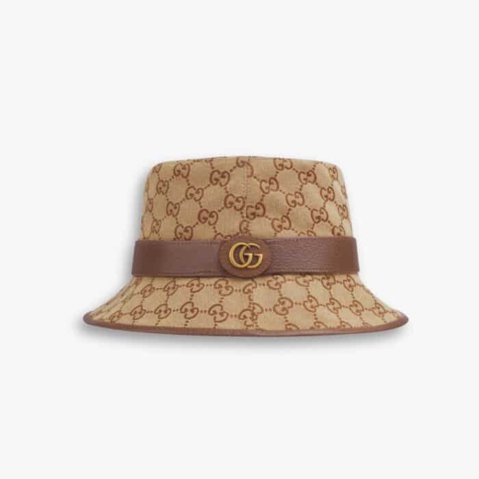 Gucci Canvas Bucket Hat With Double G Brown 576587 4HG62 2564
