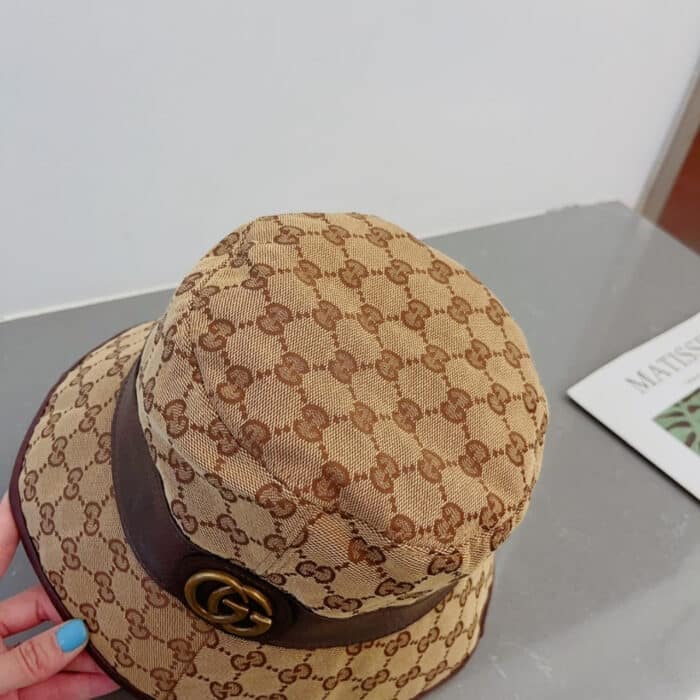Gucci Canvas Bucket Hat With Double G Brown 576587 4HG62 2564 - Image 3