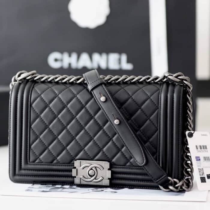 Super Vip 1:1 – Chanel Large Boy Chanel Handbag Black 25Cm A92193 Y09953 94305 - Image 4