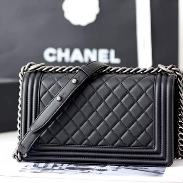 Super Vip 1:1 – Chanel Large Boy Chanel Handbag Black 25Cm A92193 Y09953 94305 - Image 5
