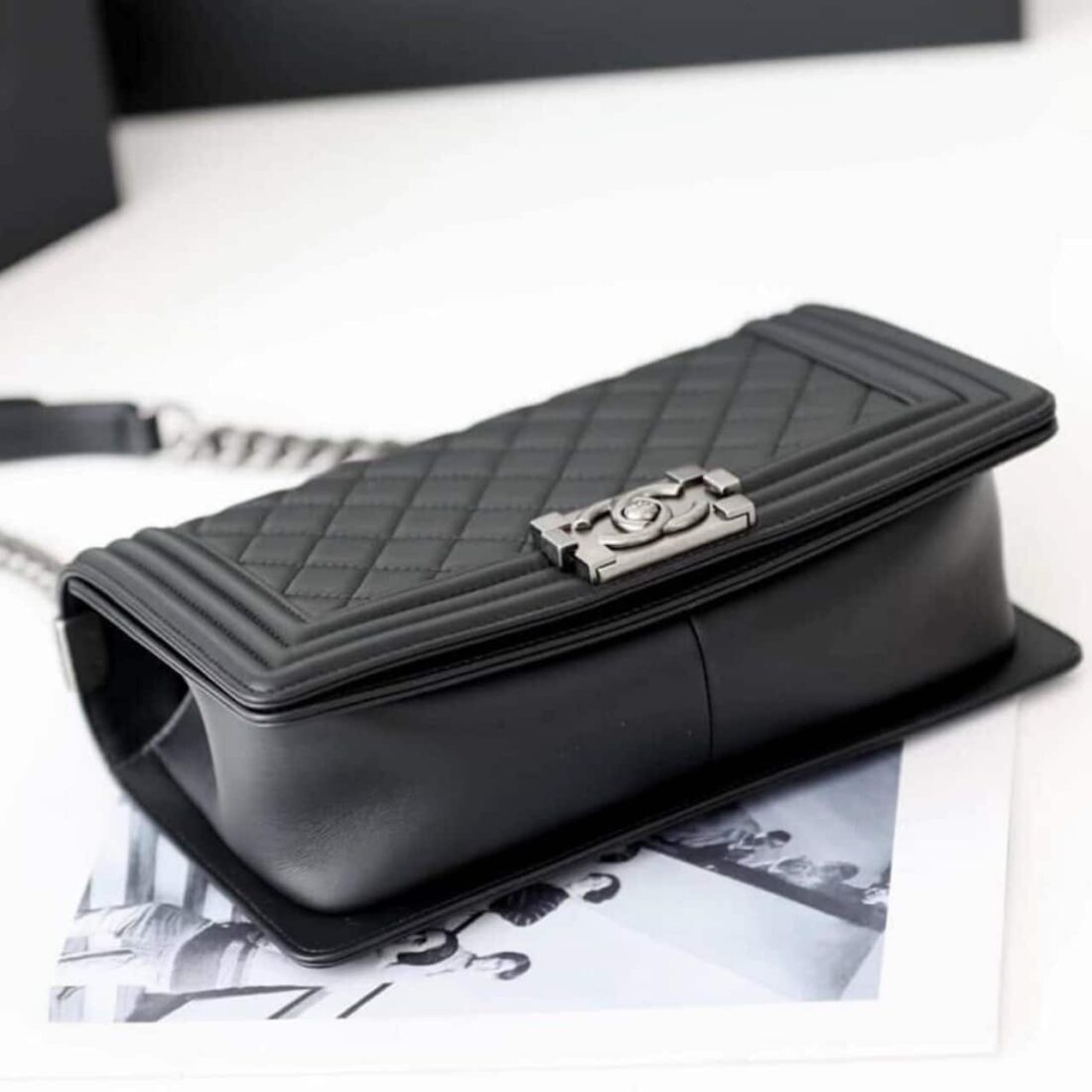 Super Vip 1:1 – Chanel Large Boy Chanel Handbag Black 25Cm A92193 Y09953 94305 - Image 6