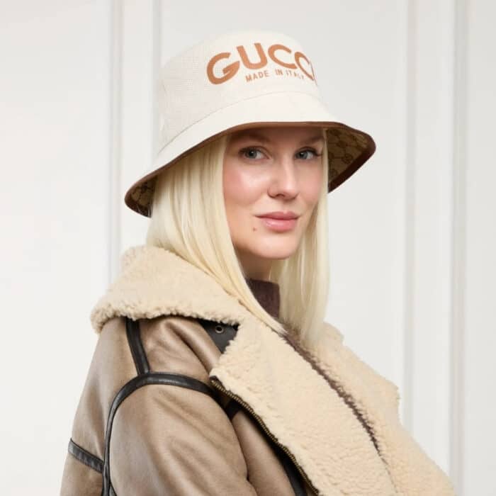 Gucci Arnaud Bob Reversible Bucket Hat Beige 7773724HA7Y9464 - Image 5