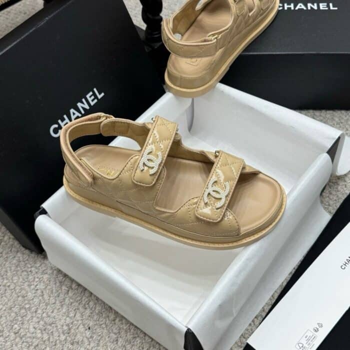 Chanel Sandal Shiny Beige G35927 B20276 U0450 - Image 5
