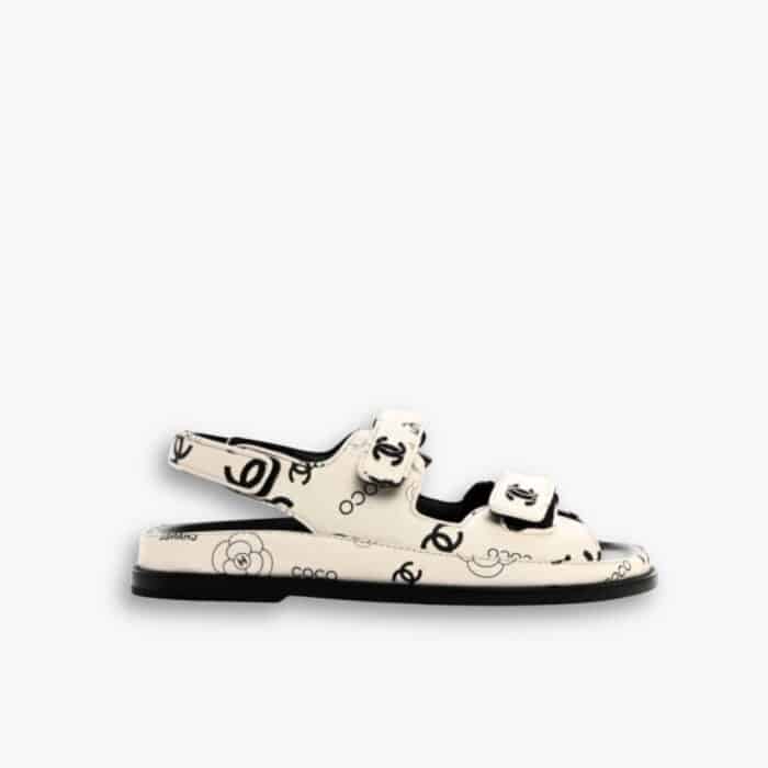 Chanel Dad Slingback Sandals 23P Camelia CC Logo