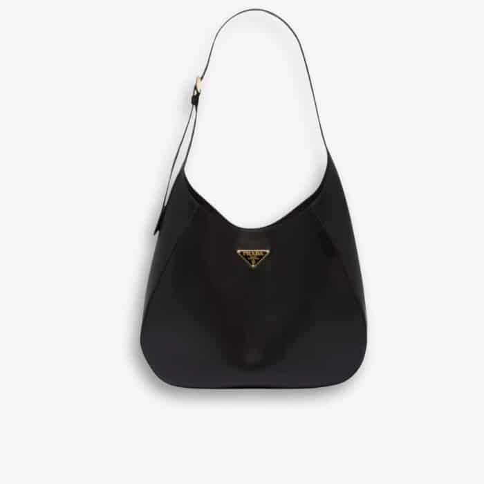Prada Large Shoulder Bag With Topstitching Black 40Cm 1BC181 2AIX F0002 V OOO