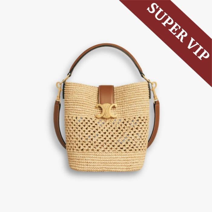 Super Vip 1:1 – Celine Small Louise Bucket In Raffia Natural And Tan 19Cm 119742GNS 02NT