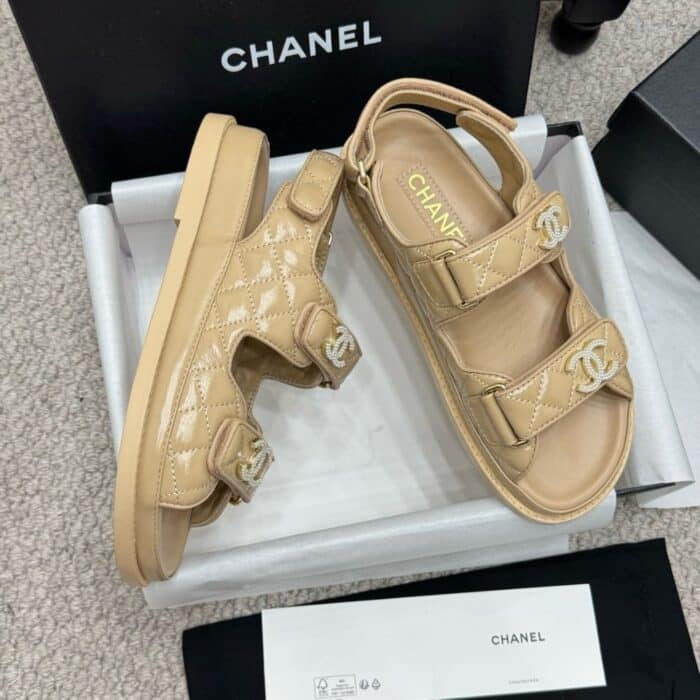 Chanel Sandal Shiny Beige G35927 B20276 U0450 - Image 6