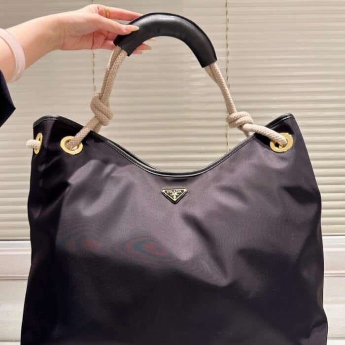 Prada Mariner Large Re Nylon Shoulder Bag Black 48Cm 1BC244 2HG8 F0002 V OOO - Image 3