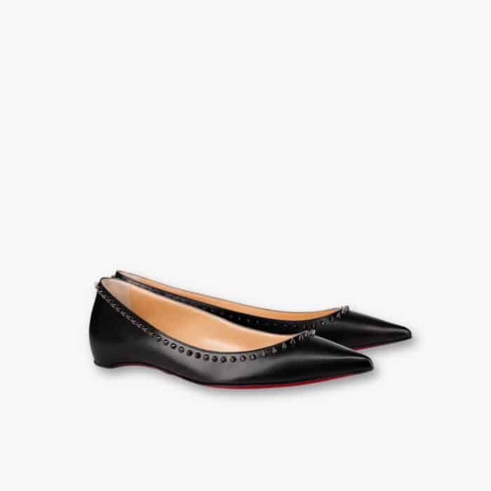 Christian Louboutin Studded Anjalina Flat Black 3151261B142