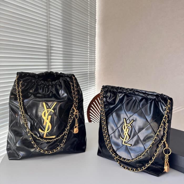 Saint Laurent Bucket Bag And Gold Tone Metal Black 39Cm - Image 2