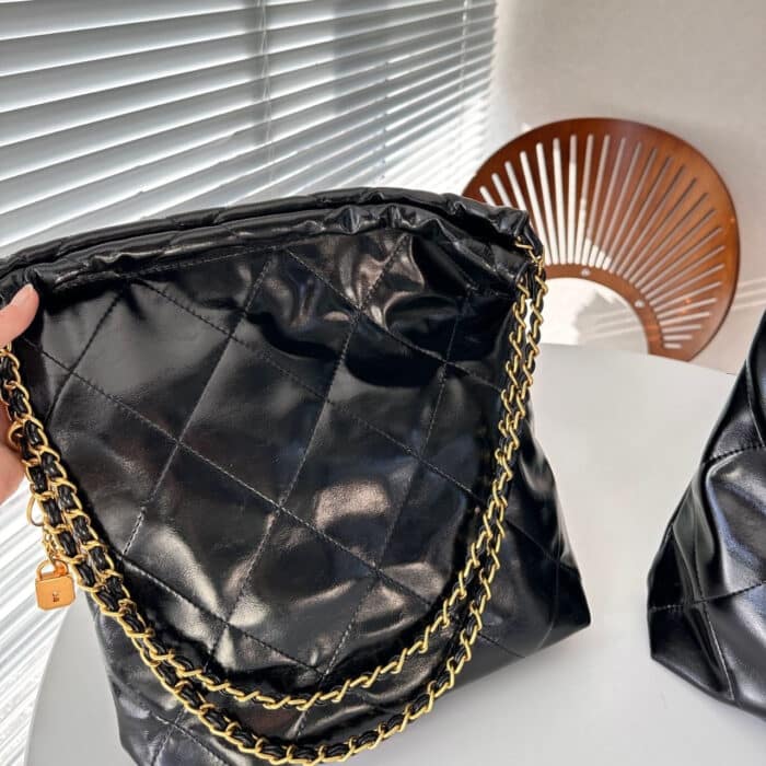 Saint Laurent Bucket Bag And Gold Tone Metal Black 39Cm - Image 6