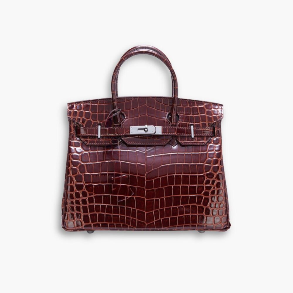 Hermes Birkin 30 Bordeaux Shiny Silver Hardware 30Cm