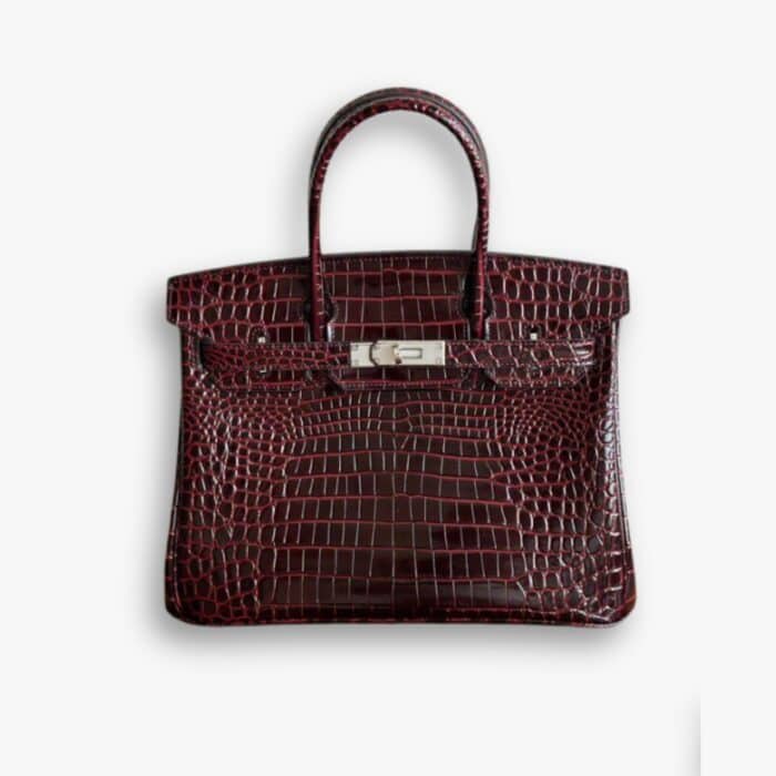 Hermes Birkin 30 Bordeaux Shiny Silver Hardware 30Cm