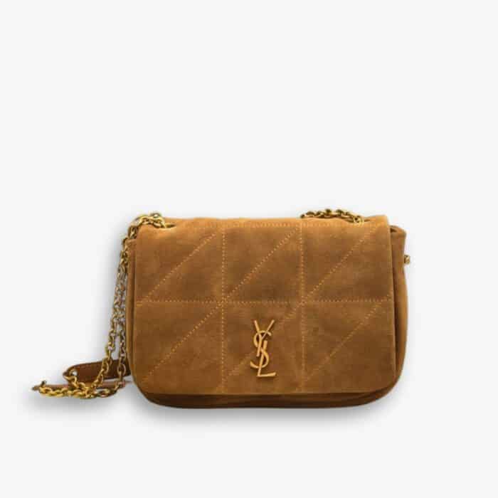 Saint Laurent Jamie 4.3 Suede Shoulder Bag Brown 25Cm