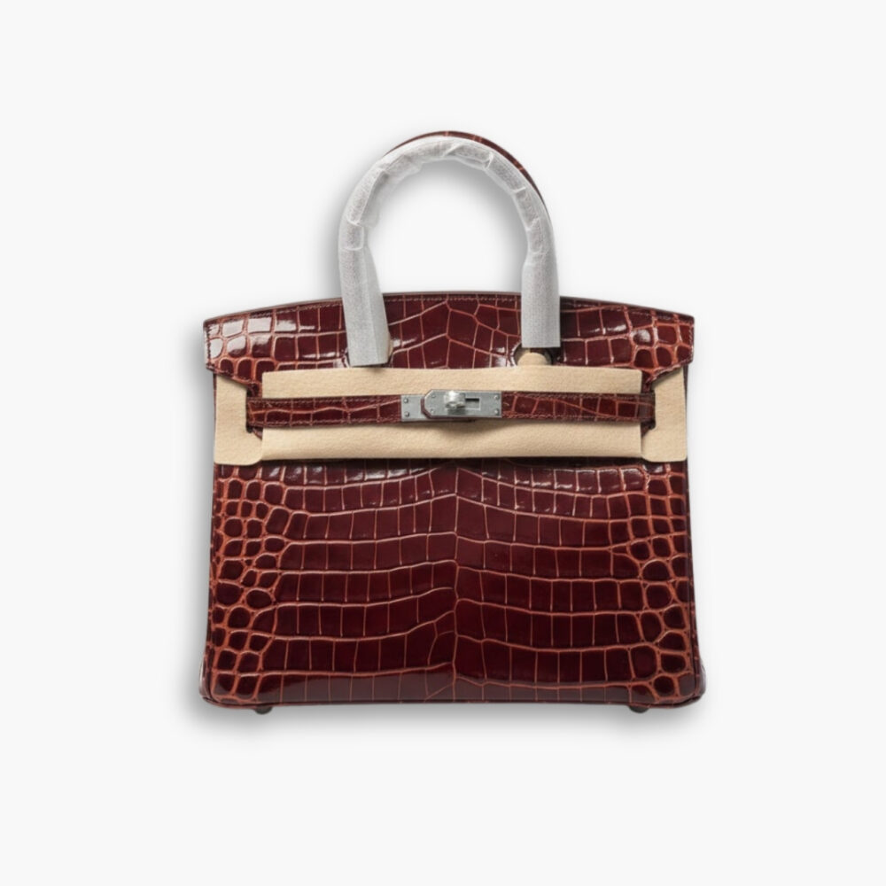 Hermes Birkin 30 Bordeaux Shiny Silver Hardware 30Cm