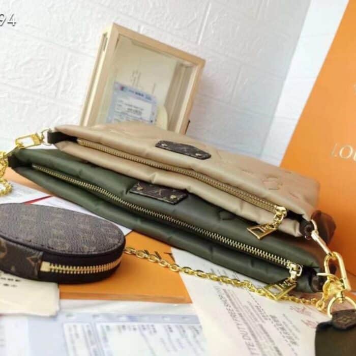 Louis Vuitton Maxi Multi Pochette Accessoires Monogram Pillow Beige and Green 24cm - Image 4