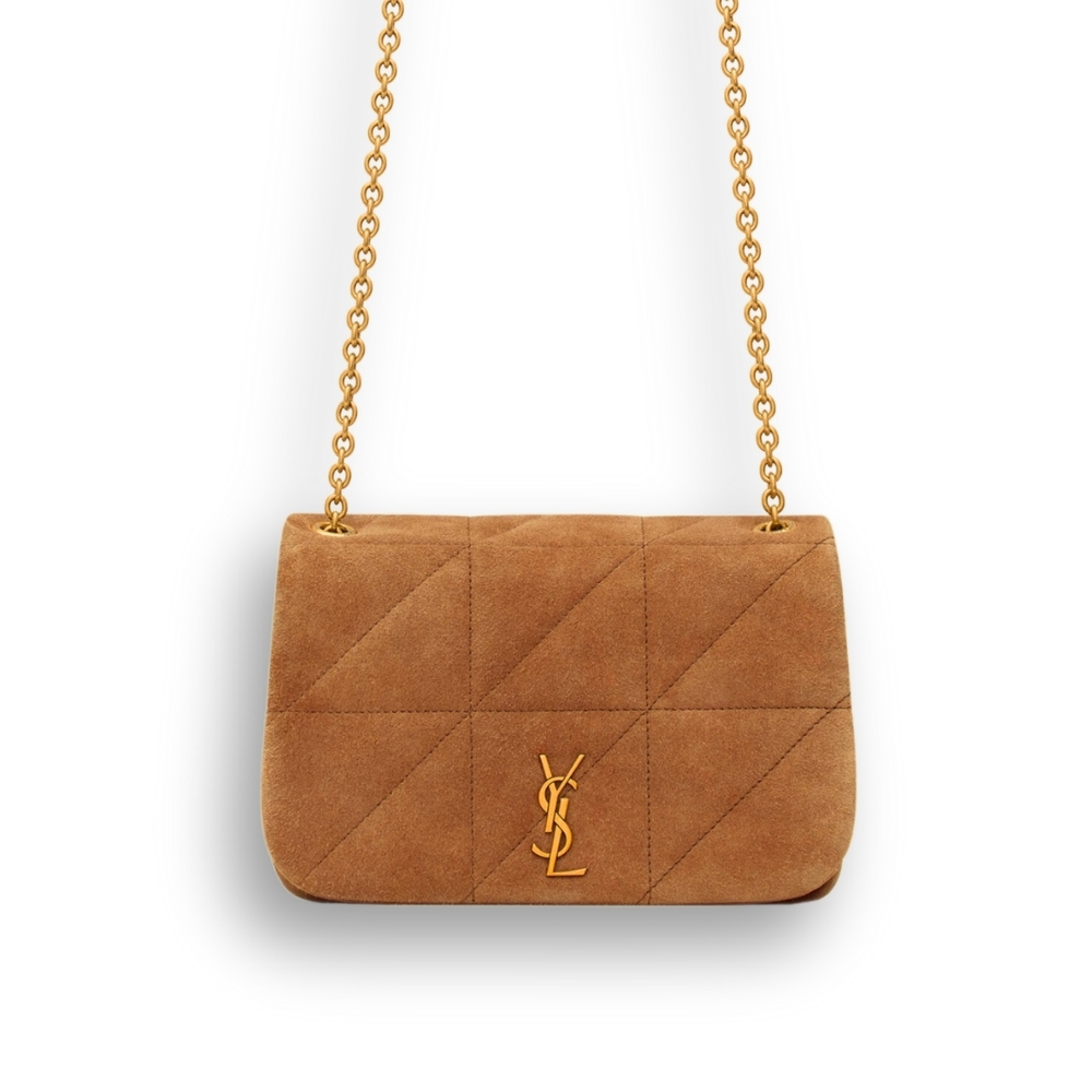 Saint Laurent Jamie 4.3 Suede Shoulder Bag Brown 25Cm